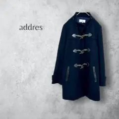 【addres アドレス】　メンズ　ダッフルコート　ネイビー　紺色　アウター