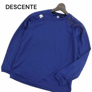 DESCENTE デサント Move Sport★ 通年 ロゴプリント ストレッチ 長袖 カットソー ロンTシャツ Sz.S　メンズ 紺 トレーニング　C4T02835_3#F