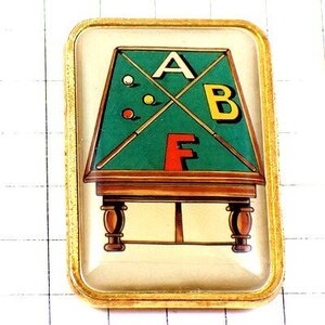 ピンバッジ・ビリヤードＡＢＦ球撞き台 BILLIARD SNOOKER BILLARD ABF FRANCE◆フランス限定ピンズ◆レアなヴィンテージものピンバッチ