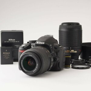 美品 ニコン Nikon D3100 ダブルズーム / Nikon DX AF-S NIKKOR 18-55mm F3.5-5.6G VR / Nikon DX AF-S NIKKOR 55-200mm F4-5.6G ED VR