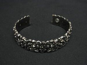 1円 ■美品■ GUCCI グッチ ライオン たてがみ バングル ブレスレット アクセサリー メンズ レディース シルバー系 FD2421