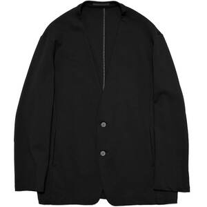 定価3.6万 ATTACHMENT COMPRESSED PONTE JERSEY COLLARLESS BIG CARDIGAN 4 黒 アタッチメント ジャージノーカラージャケット カーディガン