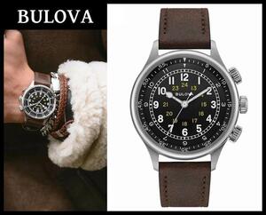 送無 新品 BULOVA ブローバ 96A245 1940年 大戦 復刻 A-15 パイロット ミリタリー ウォッチ 自動巻 腕時計 パワーリザーブ 本革 ベルト ③