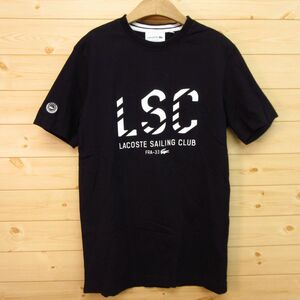 ◎LACOSTE ラコステ Sailing CLUB◆半袖 Tシャツ セーリング ビッグロゴ！◆メンズ 黒 サイズ4 / L相当◆A5452