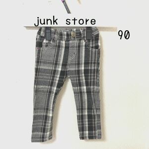 べビー服 冬 男の子 junk store チェック パンツ 90 ブラウン