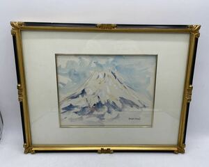 【模写】越智雄二 富士山 水彩 額装