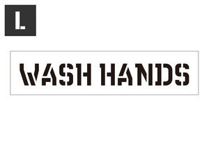 ステンシルシート ステンシルプレート ステンシル アルファベット アメリカン DIY クイックステンシル サイズL WASH HANDS 手洗い