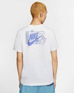 F558 NIKE ナイキ Tシャツ 半袖 カットソー グラフィック プリント スポーツ ウェア カジュアル クルーネック コットン ホワイト M ロゴ