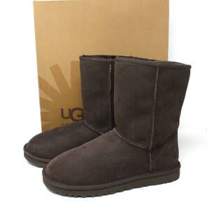 ☆1回使用のみ 極美品 UGG アグ 5825 CLASSIC SHORT クラシックショート ムートン ボアブーツ 24.0cm チョコレート