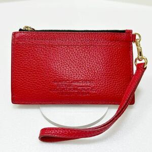 ☆美品☆ ◆MARC JACOBS マークジェイコブス S125L01RE22◆ リストレット　カードケース　ストラップ付　レッド 【USED】0110A