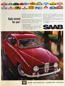 稀少！1966年サーブ広告/Saab/スエーデン/北欧車/旧車/L