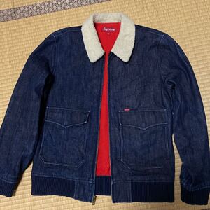 Supreme シュプリーム Denim Bomber Jacket デニム　ジャケット　ボア　ブルゾン　ジャンパー　10AW インディゴ　リジッドデニム生地　S