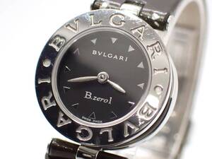 稼動品 1円～☆BVLGARI ブルガリ QZ レディース腕時計 B-zero1 ビーゼロワン BZ22S 黒文字盤 純正ベルト/N0636-26400