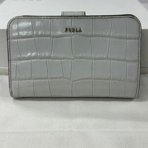 フルラ　FURLA バビロン　クロコ　財布　二つ折り　折り財布　レディース