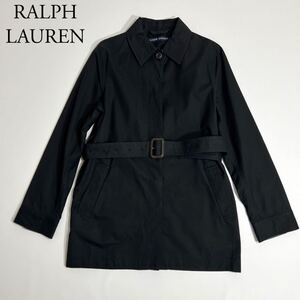 良品 RALPH LAUREN ラルフローレン トレンチコート スプリングコート ロングコート ベルト付き アウター　羊革 レディース