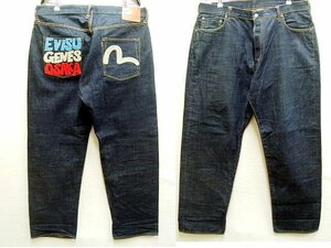 即決[W40]濃紺 EVISU 2001 モコモコ素材 ビンテージ復刻 デニム エヴィス パンツ■614