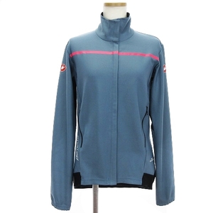 カステリ CASTELLI PERFETTO サイクリング ジャケット ジップアップ ジャージ ロゴ プリント ブルー 青系 L ■SM1 レディース