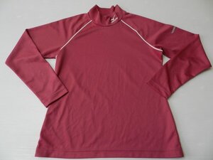 レディース！■mizuno/ミズノ製！【★ボルドー・小豆色！】長袖ハイネックウエア・長袖Tシャツ！/Mサイズ