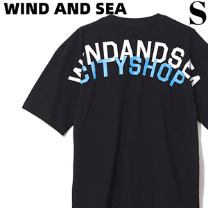 S【WIND AND SEA x CITY SHOP WIND AND CITY BIG T-SHIRT / BLACK シティーショップ コラボ ウィンダンシー Tシャツ 黒 ビッグ Tシャツ】