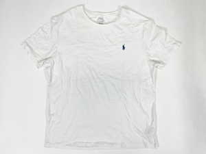 古着 b536 Lサイズ クルーネック Tシャツ ワンポイント 白 polo ralph lauren ポロ ラルフ ローレン 
