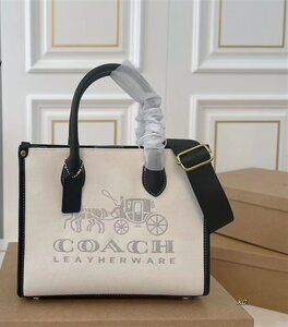 Coach　コーチ　ハンドバッグ　トートバッグ　ショルダーバッグ　肩掛け　斜め掛け　オシャレ　ホワイト系　1000円～