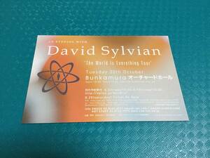 デヴィッド・シルヴィアン2007年来日公演チラシ1枚 ☆即決 JAPAN ジャパン David Sylvian JAPAN TOUR