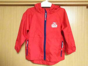 超軽量！BREEZE JACKETチャムスCHUMSウィンドブレーカーS/100cmナイロン赤ジャンパーredパーカーKIDSキッズ95cmこども105cm女の子CH24-1005