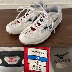 ☆MIZUNO ミズノ☆バドミントン☆卓球☆室内用☆ 体育館シューズ☆22.5㎝☆白