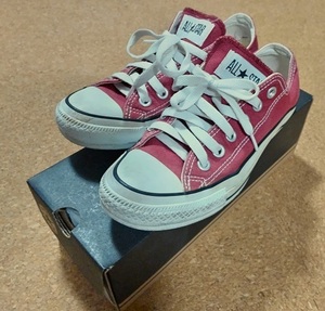 中古品　CONVERSE コンバース ALLSTAR オールスター キャンバス　1C030　maroon 23.5cm　ローカット　赤紫色