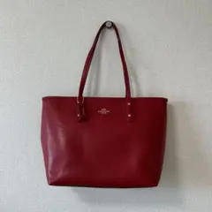 COACH 赤 レザー トートバッグ