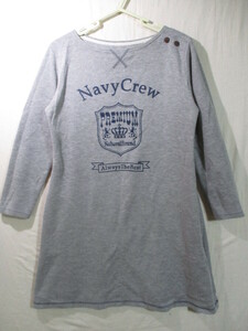 【Navy Crew】ワンピース サイズＬ色グレー身丈81身幅47/EAQ