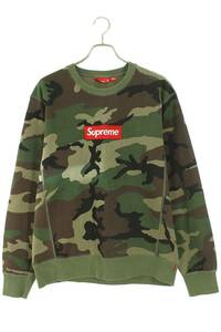 シュプリーム SUPREME 15AW Box Logo Crewneck サイズ:L ボックスロゴカモフラ柄クルーネックスウェット 中古 OM10