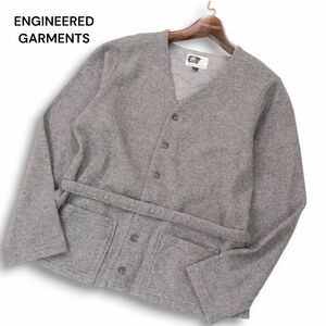 USA製★ ENGINEERED GARMENTS エンジニアードガーメンツ 秋冬 ウール ノーカラー ジャケット カーディガン Sz.S　メンズ　I4T03271_A#N