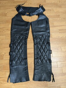 カドヤ(KADOYA) 本革レザーチャップス CHAPS-EVO ブラック サイズ20　中肉中背Mサイズの方におすすめです