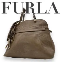 FURLA フルラ　s34 パイパー　リザード型押し　2way ハンドバッグ