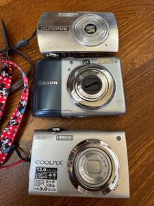 Canon Powar Shot A1000/Nikon Coolpix S-4000/OLYMPUS U710 コンパクトデジタルカメラ 3点セット現状品　ジャンク