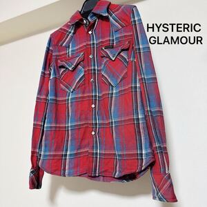 HYSTERIC GLAMOUR チェック ウエスタン ネル シャツ サイズフリー ユニセックス 