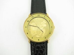 ディズニー40周年記念腕時計　限定ウオッチ　ゴールド文字盤　0031/1000　お洒落　ゴールド×ブラック