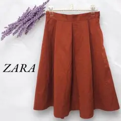 ZARA BASIC✨️ タック入り　フレアスカート　綺麗めコーデ　カラーコーデ