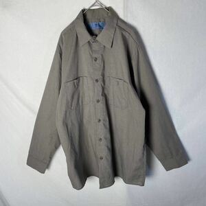 CINTAS 長袖ワークシャツ　古着　Lサイズ　ライトブラウン　ヴィンテージ WORK WEAR