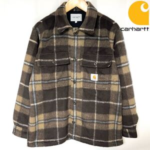 CARHARTT WIP カーハート MANNING SHIRT JAC マンニング シャツ ジャケット チェック シャギー ボア フリース L ブラウン