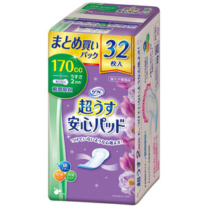 まとめ得 リフレ 超うす安心パッド 長時間・夜も安心用 まとめ買いパック 32枚入 x [4個] /k