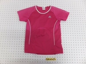 ADIDAS アディダス レディース ロゴプリント 半袖Tシャツ M マゼンダ M