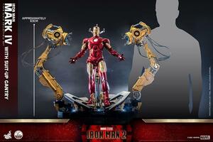 新品未開封 ホットトイズ QS021 アイアンマン・マーク４(パワードスーツ装着機付き) 1/4フィギュア Hottoys Mark 4 ironman Suit-Up Gantry