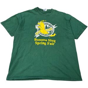 90s UC SANTA CRUZ 半袖Tシャツ XL グリーン Banana Slug Spring Fair 1997 UCSC カレッジ 大学 PULP FICTION サンタクルーズ ヴィンテージ