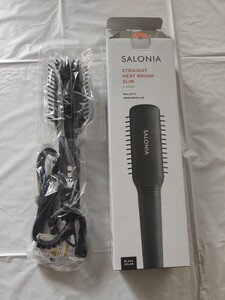 SALONIA サロニア ストレートヒートブラシ スリムタイプ ヘアアイロン ブラック 未使用