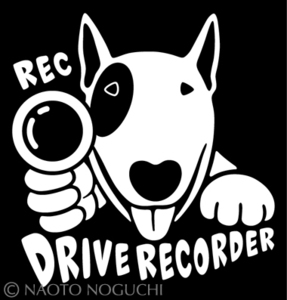 オリジナル ステッカー シール ミニチュア シュナウザー DOG IN CAR ドライブレコーダー 録画中 ブルテリア M2