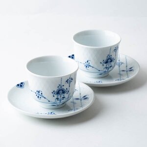 ROYAL COPENHAGEN ロイヤルコペンハーゲン ブルーパルメッテ ペアティーセット カップ＆ソーサー 湯呑 煎茶道具 2客セット #37732