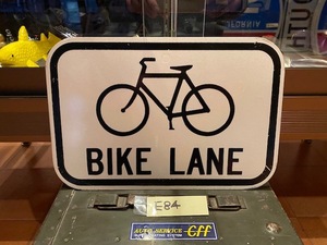 ロードバイク 即決 インテリア カリフォルニア ロードサイン 本物 BIKE LANE S E84 未使用品 自転車専用車線 ガレージ ロサンゼルス