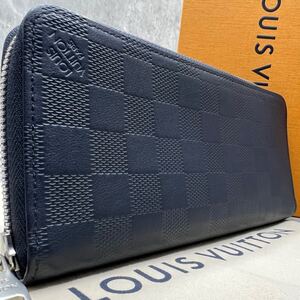 【極美品 近年モデル】ルイヴィトン LOUIS VUITTON ヴェルティカル 長財布 ラウンド ダミエアンフィニ レザー メンズ ビジネス N63324